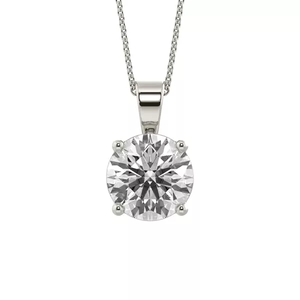 Classic Solitaire Lab Diamond Silver Necklace (2.00 ct. tw.)