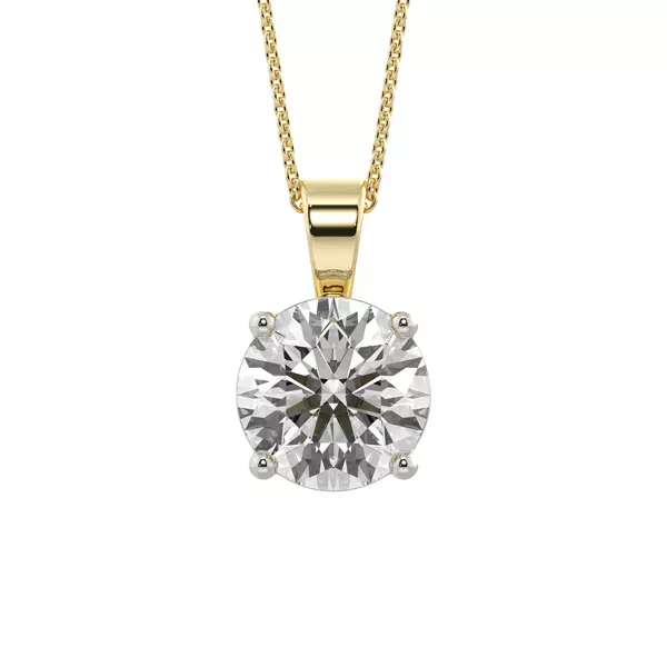 Classic Solitaire Lab Diamond Vermeil Necklace (2.00 ct. tw.)