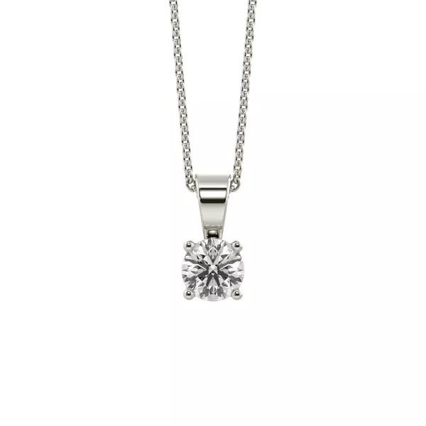 Classic Solitaire Lab Diamond Silver Necklace (.25 ct. tw.)