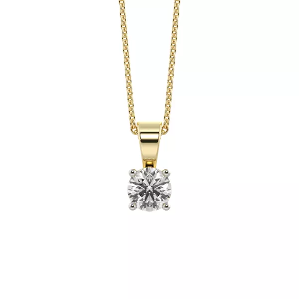Classic Solitaire Lab Diamond Vermeil Necklace (.25 ct. tw.)