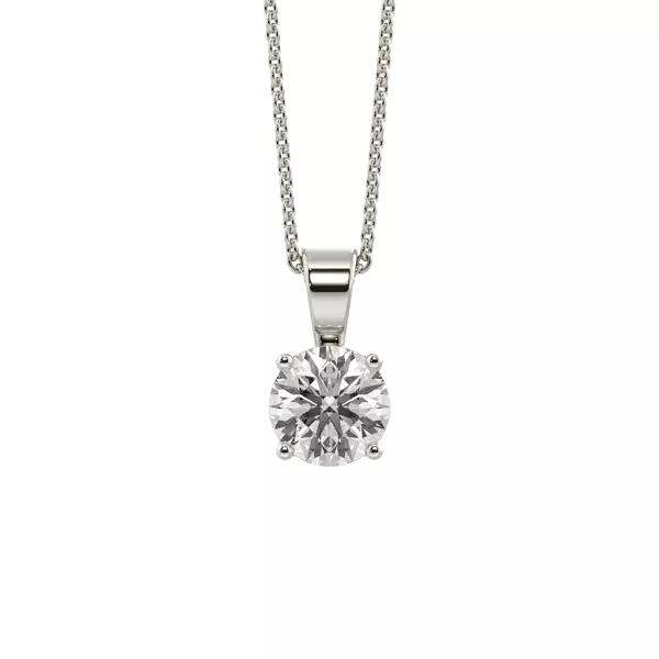Classic Solitaire Lab Diamond Silver Necklace (.50 ct. tw.)