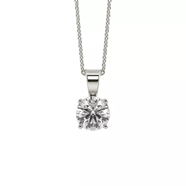 Classic Solitaire Lab Diamond Silver Necklace (.75 ct. tw.)