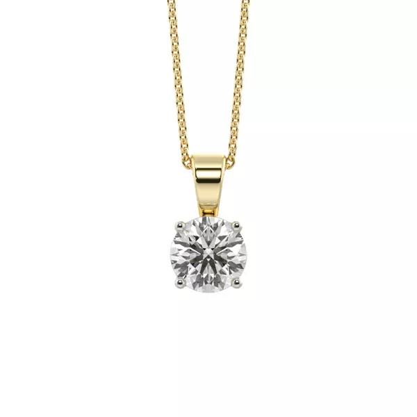 Classic Solitaire Lab Diamond Vermeil Necklace (.75 ct. tw.)