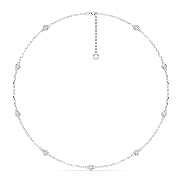 Bezel Lab Diamond Station Silver Necklace (1.00 ct. tw.)