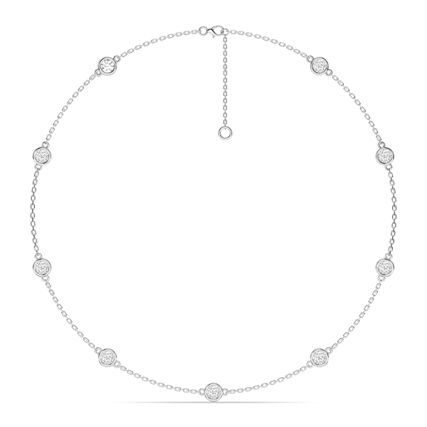 Bezel Lab Diamond Station Silver Necklace (2.00 ct. tw.)