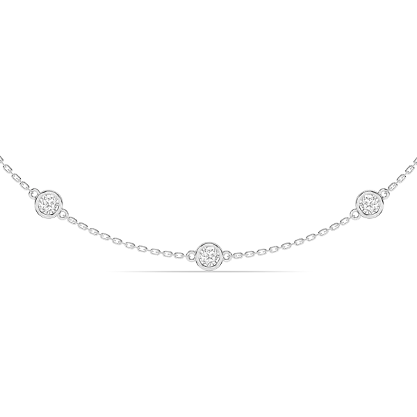 Bezel Lab Diamond Station Silver Necklace (3.00 ct. tw.)