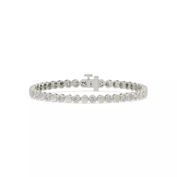Rhythm Bezel Lab Diamond Silver Bracelet