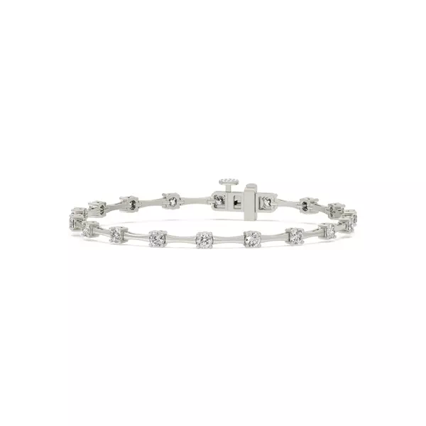 Bar Link Lab Diamond Silver Bracelet