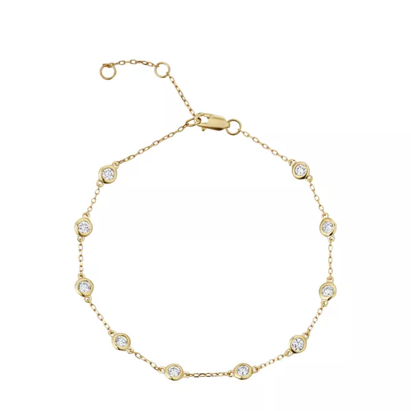 Bezel Lab Diamond Station Bracelet (.50 ct. tw.)