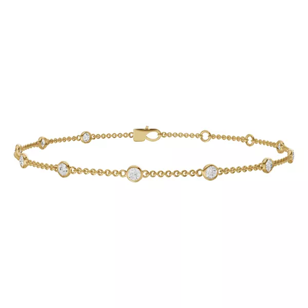 Bezel Lab Diamond Station Bracelet (1.50 ct. tw.)