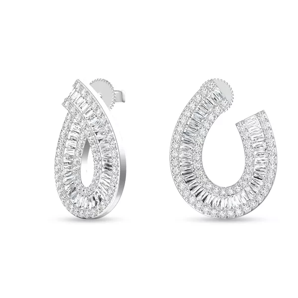 Baguette Swirl Lab Diamond Earrings
