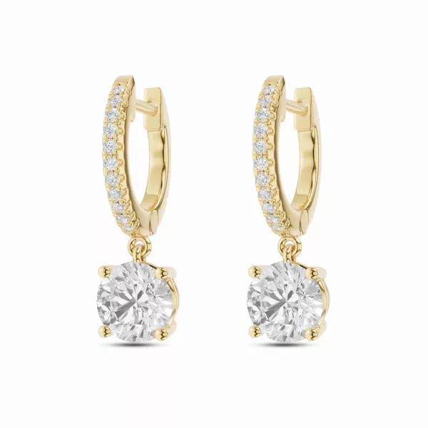 Round Drop Lab Diamond Hoop Earrings (2 ct. tw.)