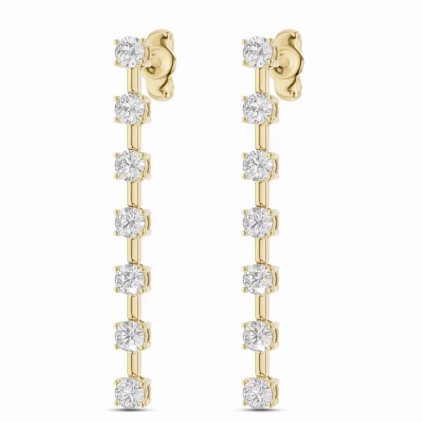 Linear Drop Lab Diamond Earrings