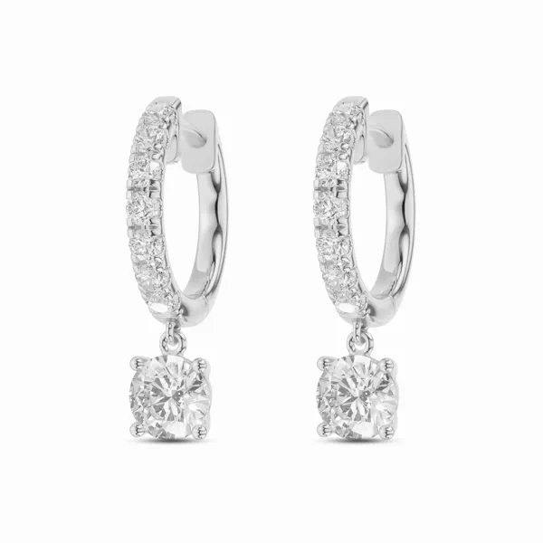 Round Drop Lab Diamond Hoop Earrings (1.35 ct. tw.)