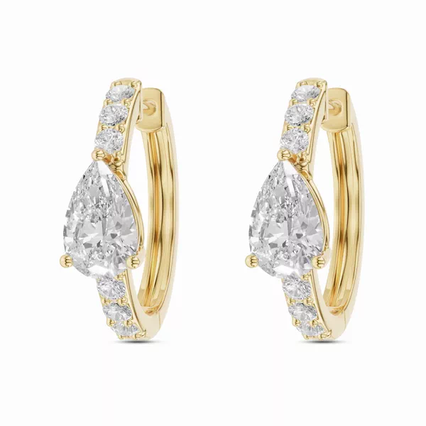 Sculpted Pear Lab Diamond Hoop Earrings (1.50 ct. tw.)