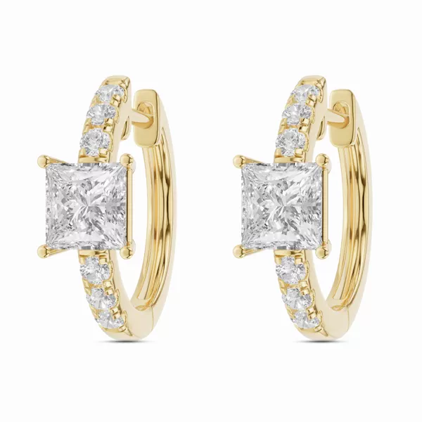 Sculpted Princess Lab Diamond Hoop Earrings (1 ct. tw.)