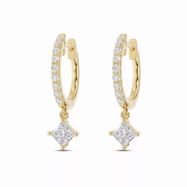 Princess Drop Lab Diamond Hoop Earrings (.50 ct. tw.)