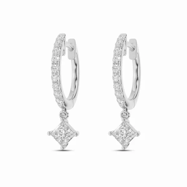 Princess Drop Lab Diamond Hoop Earrings (.50 ct. tw.)