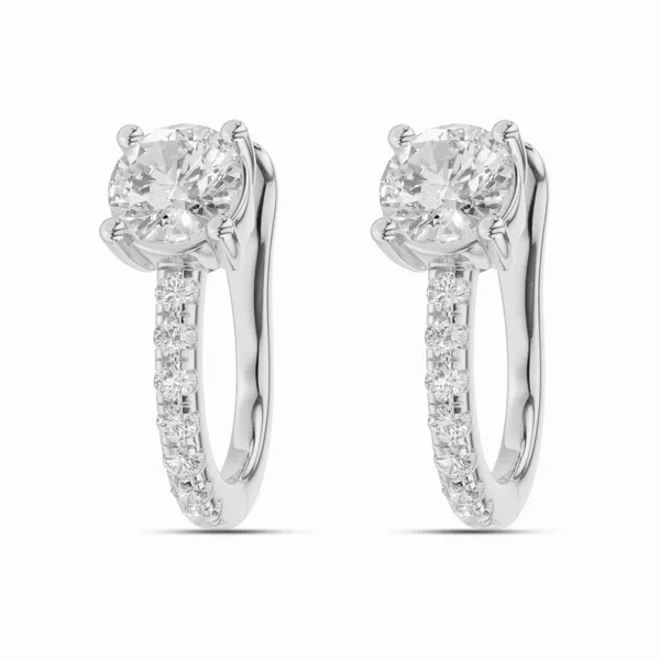 Round Spotlight Lab Diamond Huggie Earrings