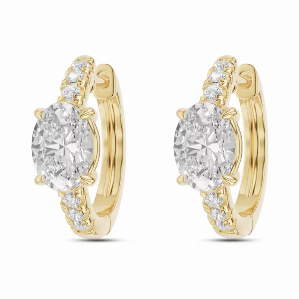 Sculpted Oval Lab Diamond Hoop Earrings (1.50 ct. tw.)