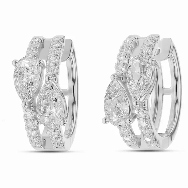 Pear Dual-Row Lab Diamond Hoop Earrings (1.50 ct. tw.)