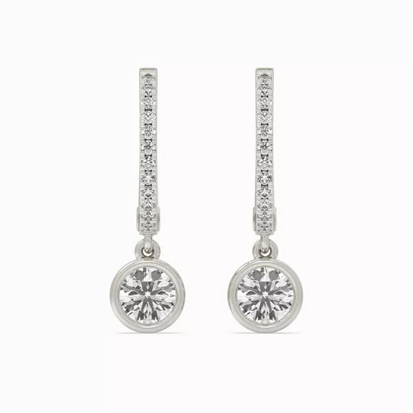 Bezel Drop Lab Diamond Silver Huggies (1.00 ct. tw.)