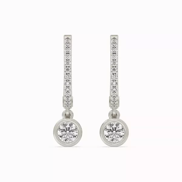 Bezel Drop Lab Diamond Silver Huggies (.50 ct. tw.)