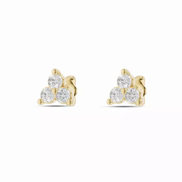Triad Round Lab Diamond Stud Earrings