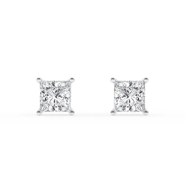 Diamond Earrings Princess Lab Diamond Silver Stud earrings (1 ct. tw.)