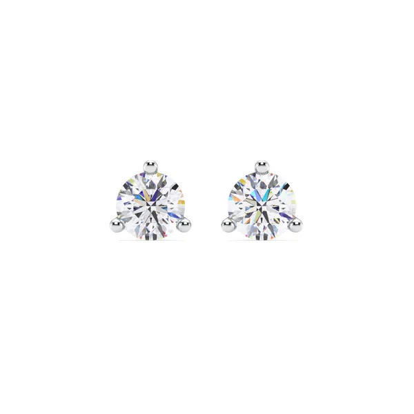 Three-Prong Martini Lab Diamond Silver Studs (1.50 ct. tw.)