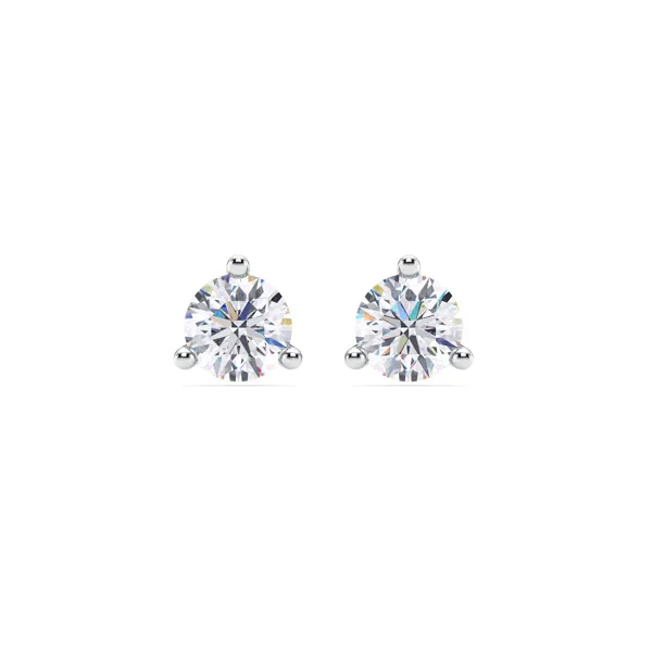 Three-Prong Martini Lab Diamond Silver Studs (1.50 ct. tw.)