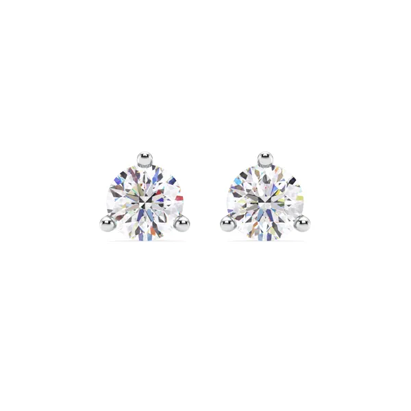 Three-Prong Martini Lab Diamond Silver Studs (2 ct. tw.)