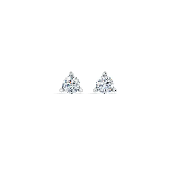 Three-Prong Martini Lab Diamond Silver Studs (1/4 ct. tw.)