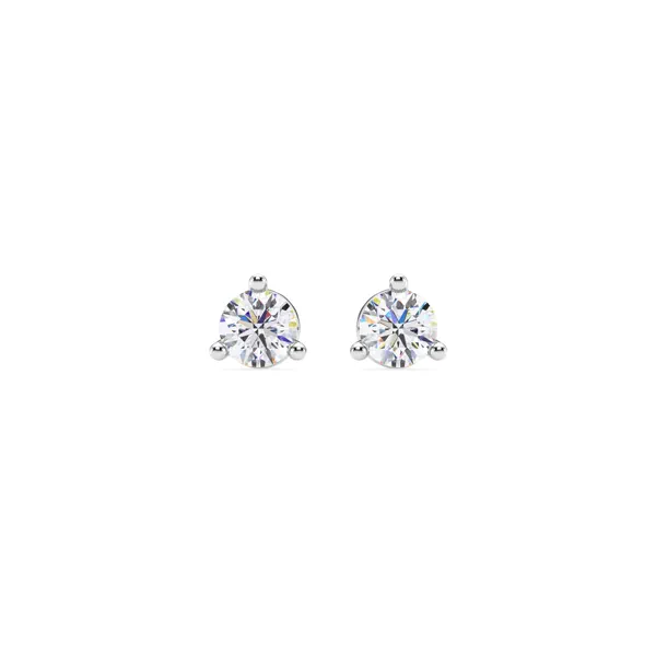 Three-Prong Martini Lab Diamond Silver Studs (1/2 ct. tw.)