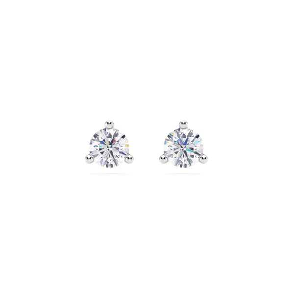 Three-Prong Martini Lab Diamond Silver Studs (3/4 ct. tw.)