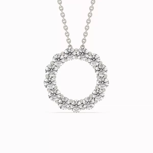 Circle Lab Diamond Silver Necklace (1.00 ct. tw.)