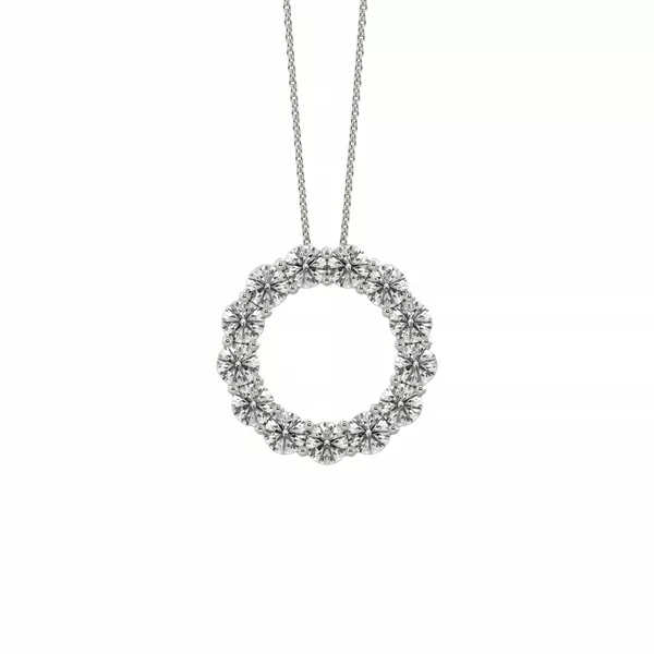 Circle Lab Diamond Silver Necklace (1.50 ct. tw.)