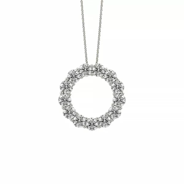 Circle Lab Diamond Silver Necklace (2.00 ct. tw.)