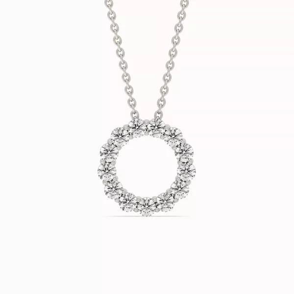 Circle Lab Diamond Silver Necklace (.50 ct. tw.)