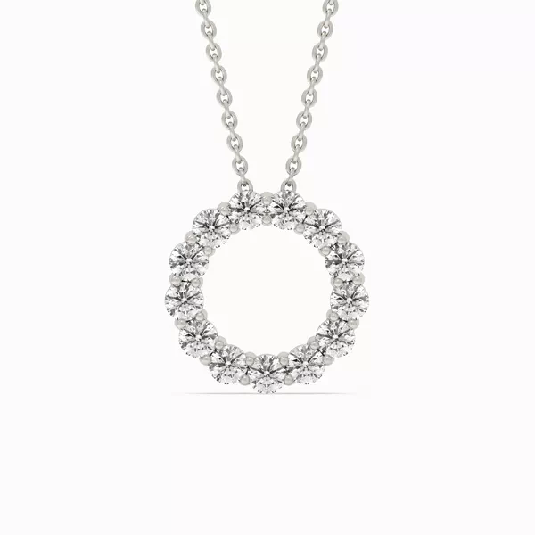 Circle Lab Diamond Silver Necklace (.75 ct. tw.)