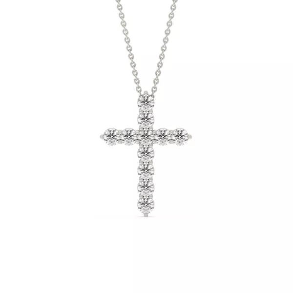 Cross Lab Diamond Silver Necklace (1.00 ct. tw.)
