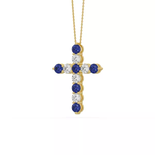 Cross Lab Emerald & Lab Diamond Vermeil Necklace (2.00 ct. tw.)
