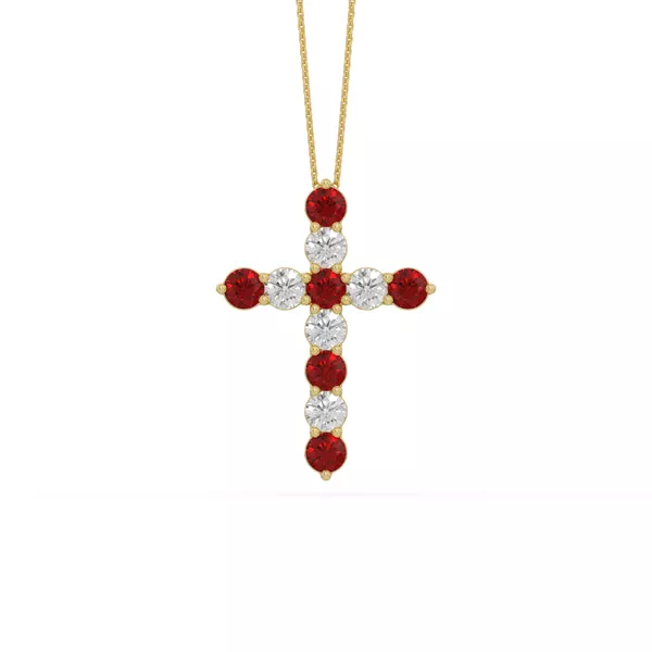 Cross Lab Ruby & Lab Diamond Vermeil Necklace (2.00 ct. tw.)
