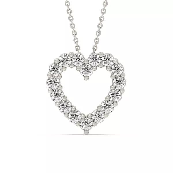 Heart Lab Diamond Silver Necklace (1.00 ct. tw.)