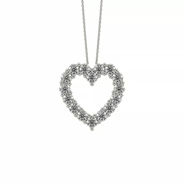 Heart Lab Diamond Silver Necklace (1.50 ct. tw.)
