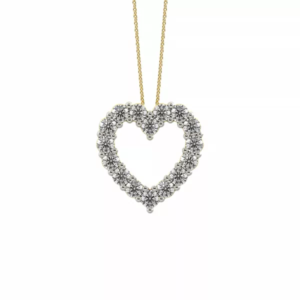 Heart Lab Diamond Vermeil Necklace (1.50 ct. tw.)