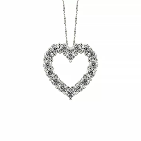 Heart Lab Diamond Silver Necklace (2.00 ct. tw.)