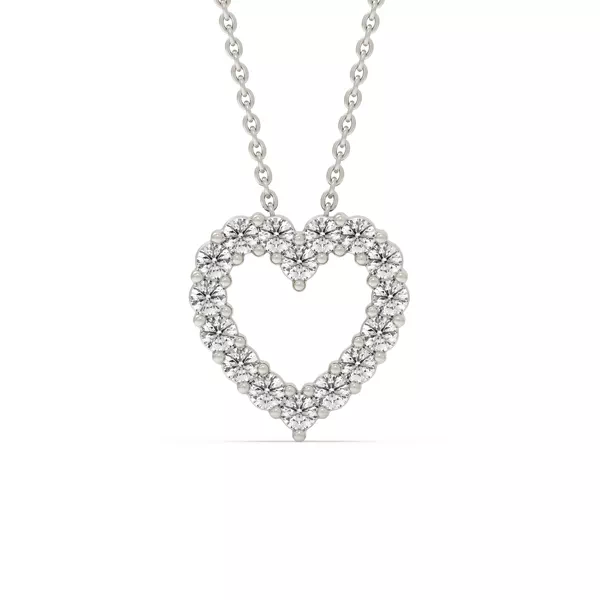 Heart Lab Diamond Silver Necklace (.50 ct. tw.)
