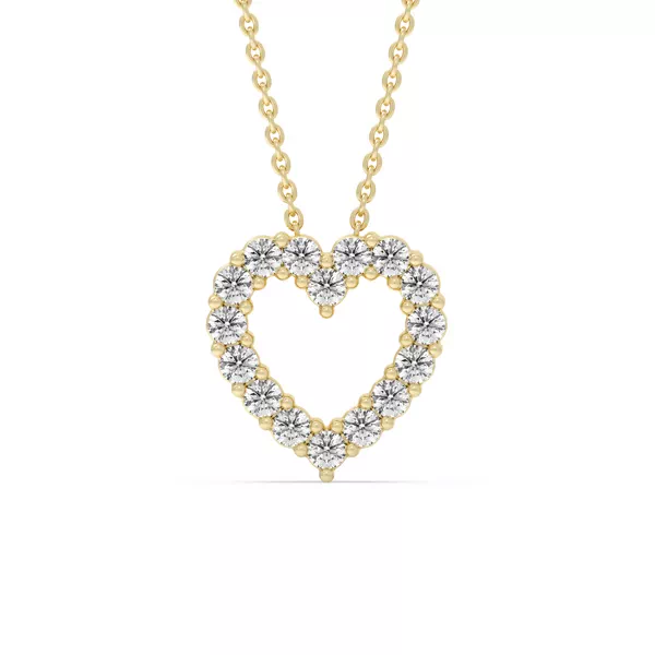 Heart Lab Diamond Vermeil Necklace (.50 ct. tw.)