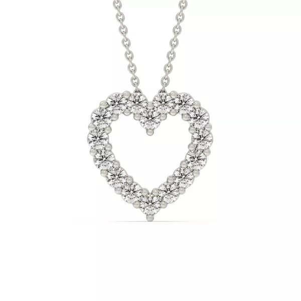 Heart Lab Diamond Silver Necklace (.75 ct. tw.)